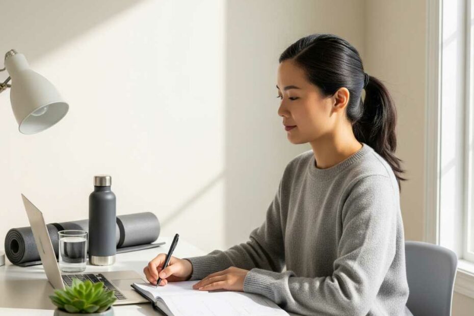 Une routine quotidienne bien structurée est essentielle pour l'auto-entrepreneur. Cette image illustre un espace de travail organisé favorisant la concentration et le bien-être, éléments clés pour maintenir la motivation et la productivité sur le long terme.